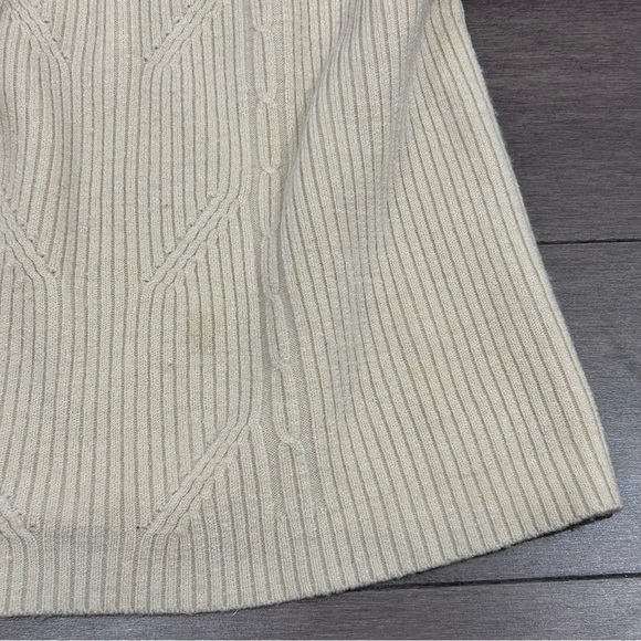 Cream Ribbed Women's Sweater - Picture 2 of 5